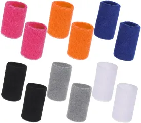 12 Pcs Sweat Bands Wristbands, Tennis Wristbands Sweatbands Sweat Absorption Protection Sports for Tennis, Running