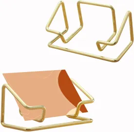 2 Pack Business Card Holder DeskMetal Business Card Holder Display,Business Card Display Stand,for Office Home Desktop (Gold)