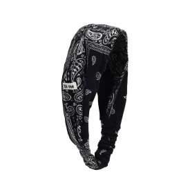 24S-BANDANA PAISLEY HEADSCARF-Black