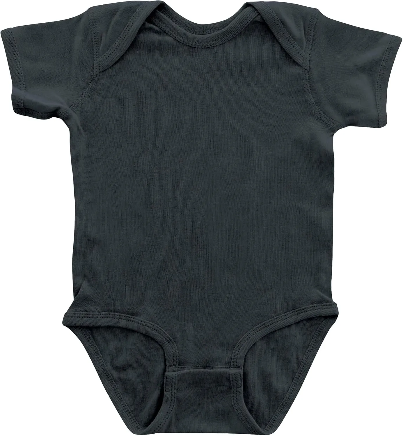 Apericots Newborn Unisex Baby Pure Cotton Soft Blank Plain Rib Infant Short Sleeve Onesie Bodysuit 1-Pack Sizes (0-18 Months)
