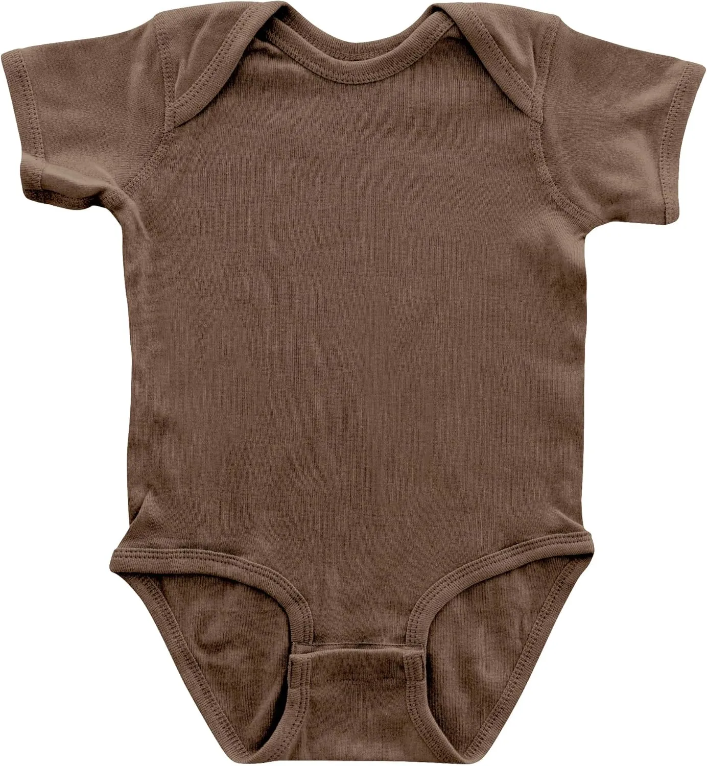 Apericots Newborn Unisex Baby Pure Cotton Soft Blank Plain Rib Infant Short Sleeve Onesie Bodysuit 1-Pack Sizes (0-18 Months)