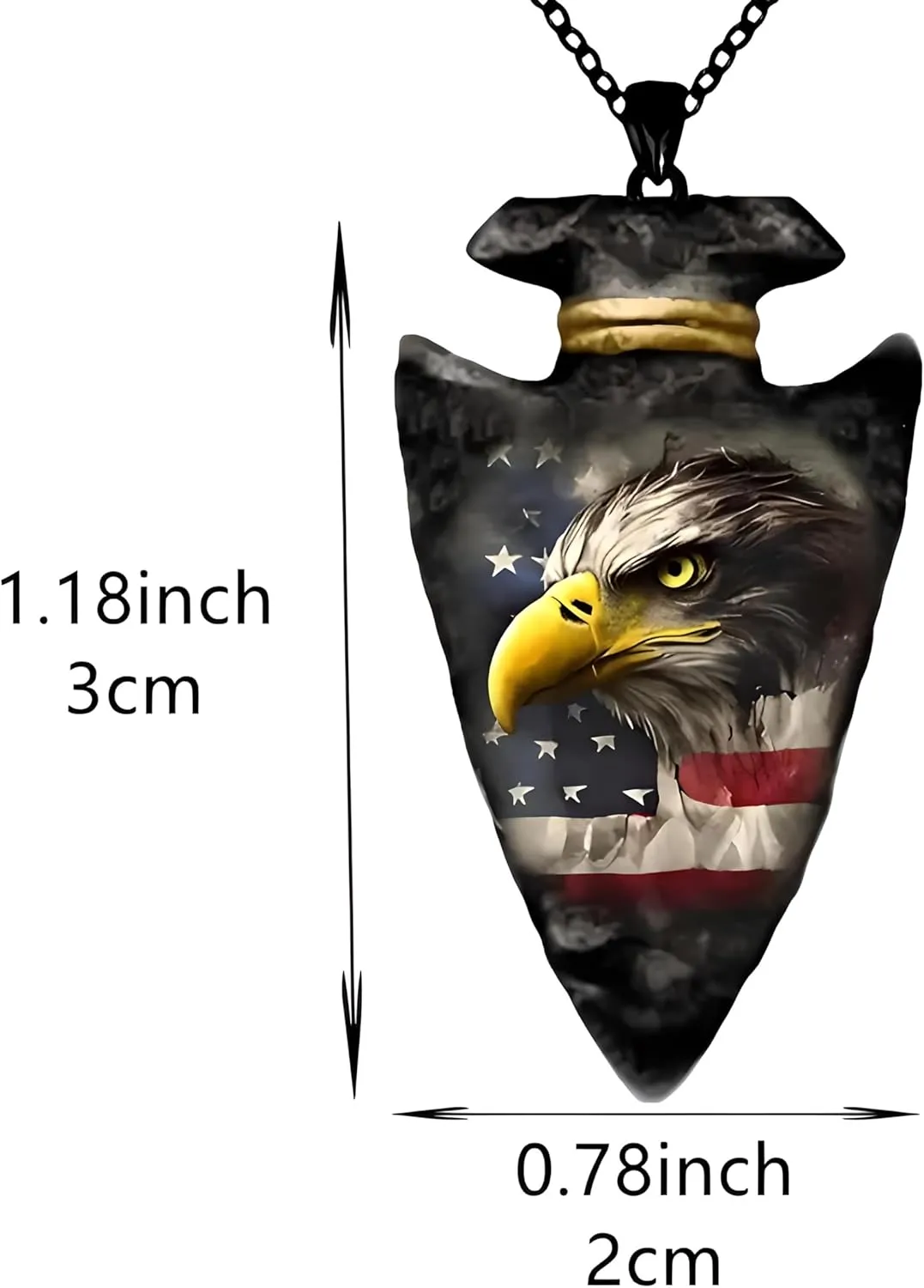 Bald Eagle Triangle Pendant Necklace - Fashion-Forward Hip Hop Style - Durable & Bold Accessories for Men - Gift Idea for Every Occasion