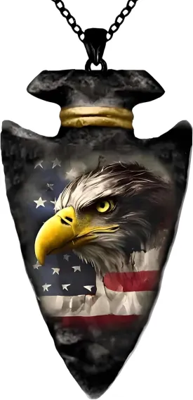 Bald Eagle Triangle Pendant Necklace - Fashion-Forward Hip Hop Style - Durable & Bold Accessories for Men - Gift Idea for Every Occasion
