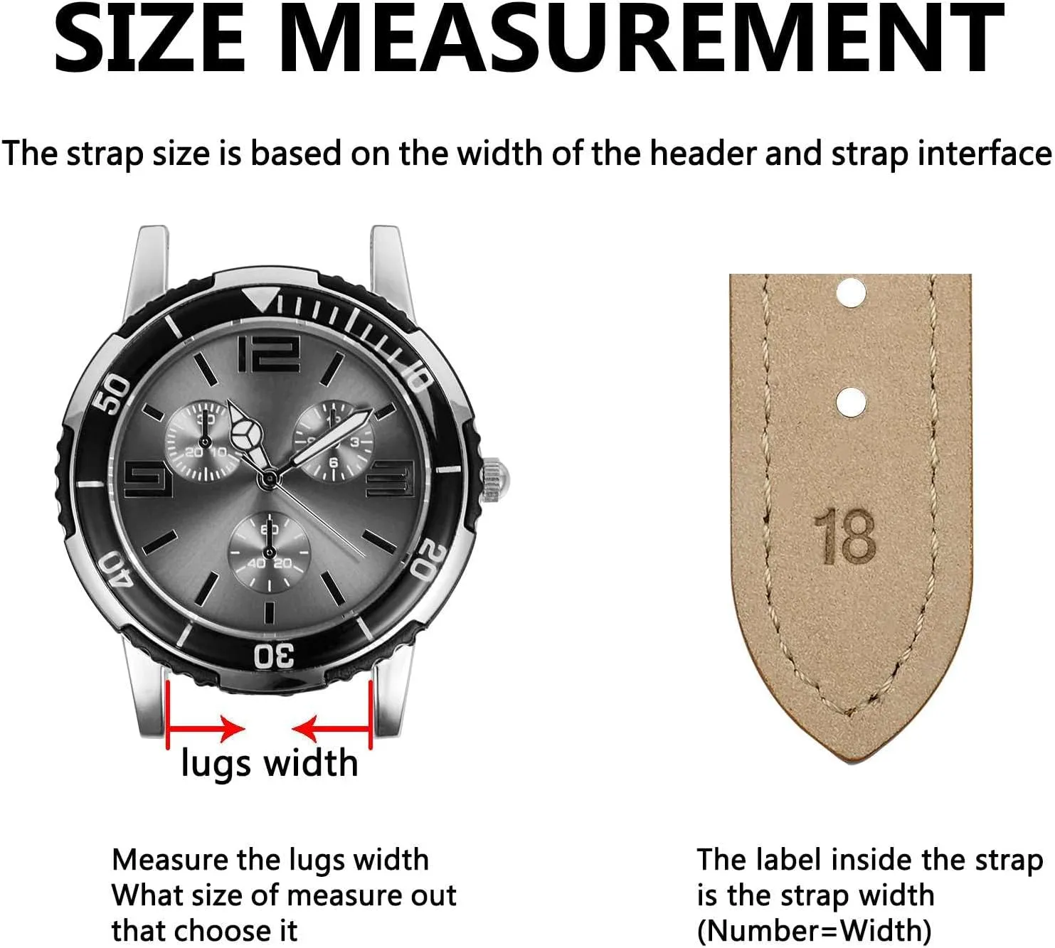 BISONSTRAP Elegant Leather Watch Straps, Quick Release, Watch Bands for Women and Men, 16mm, Black (Gold Buckle)