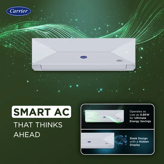 Carrier XPERT EDGE FXi 2 Ton 3 Star Inverter Split AC (CAI24PE3R35F0) with Copper Condenser, PM 2.5 Filter & Auto Clean