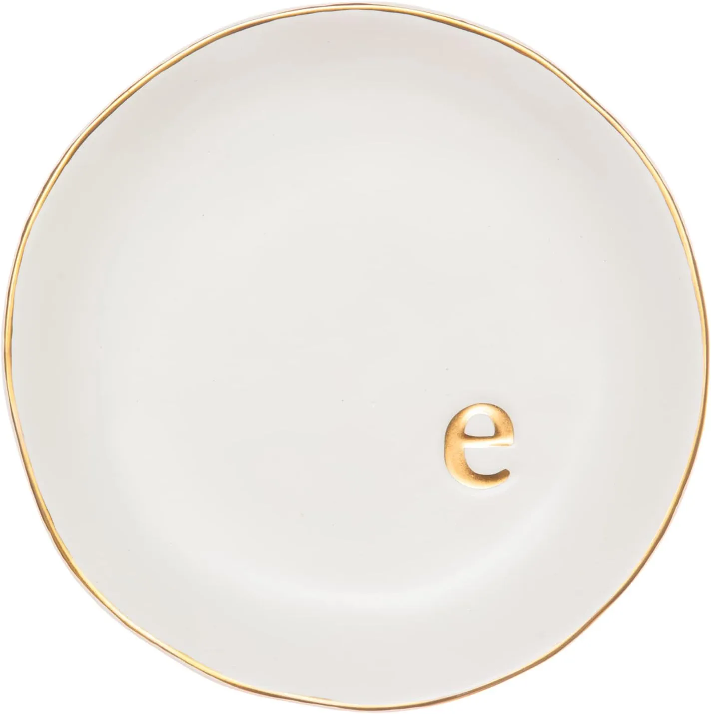 COLLECTIVE HOME - Ceramic Jewelry Tray, Decorative Trinket Dish for Rings Earrings Necklaces Bracelet Watch Keys, Birthday Mother's Day for Women, 4.75", White Surface (E)