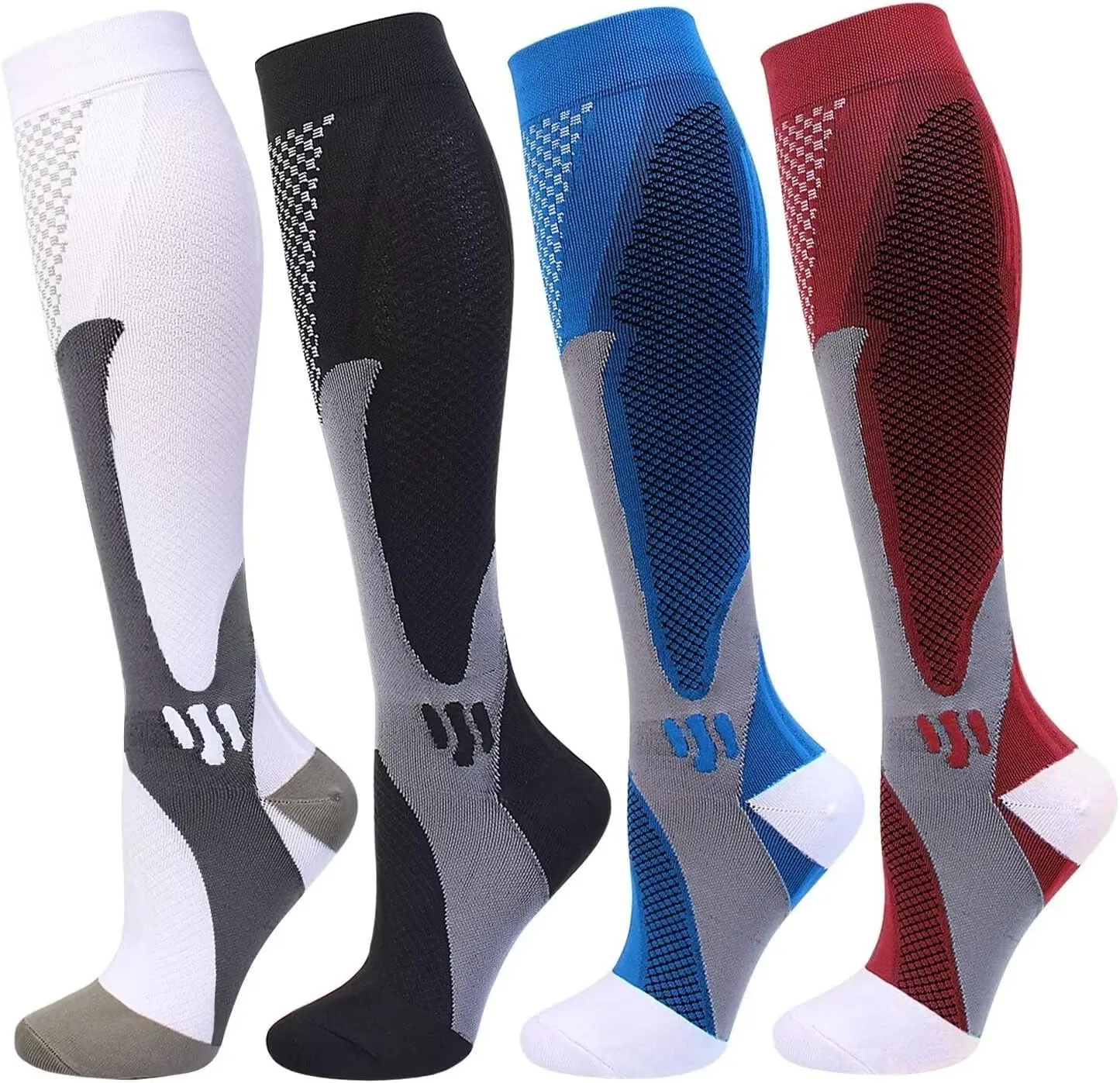 Double Couple 4 Pairs Compression Socks for Men and Women Compression Stockings