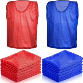 Geyoga 12 Pcs Soccer Pinnies Youth Scrimmage Vests Basketball Practice Jersey Soccer Training Equipment for Sports