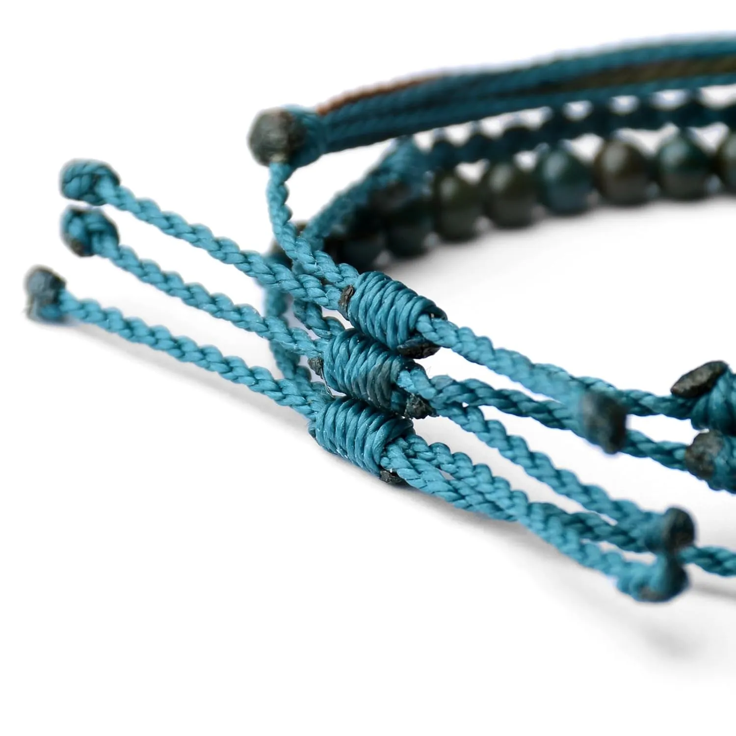 Handmade Natural Gemstone Beaded Healing Bracelet for Men, Adjustable Waterproof Rope String Bracelet with Square Pyrite Beads, Birthday Gifts for Him?? (Peacock Jasper, /)