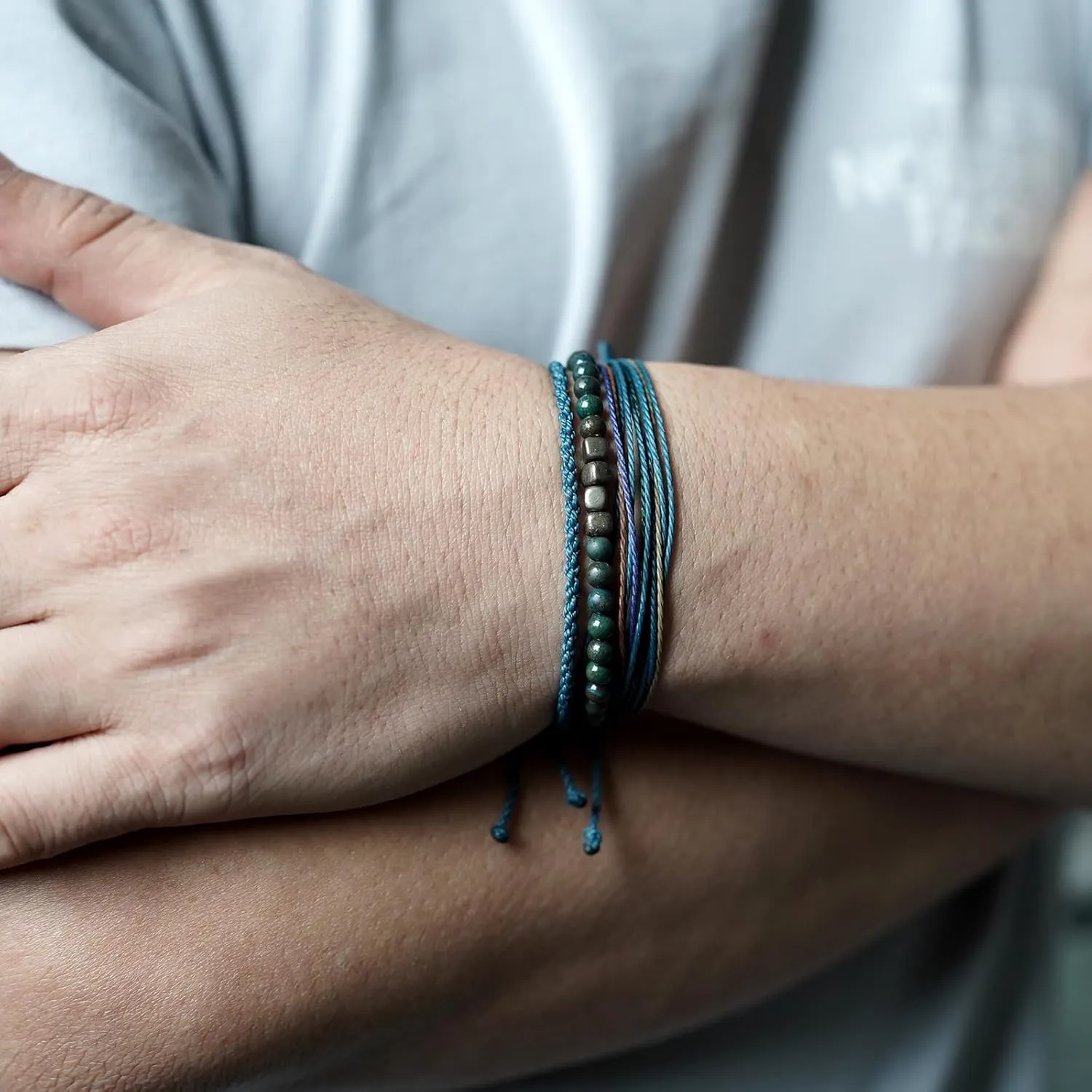 Handmade Natural Gemstone Beaded Healing Bracelet for Men, Adjustable Waterproof Rope String Bracelet with Square Pyrite Beads, Birthday Gifts for Him?? (Peacock Jasper, /)