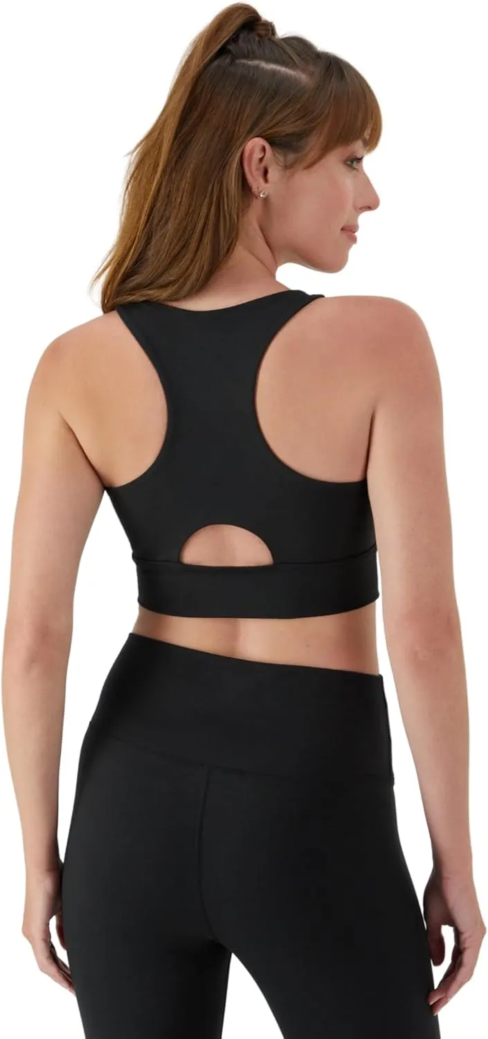 Hanes Sports Bra, Racerback Women, Stretch Pullover Crop Top with Cutout