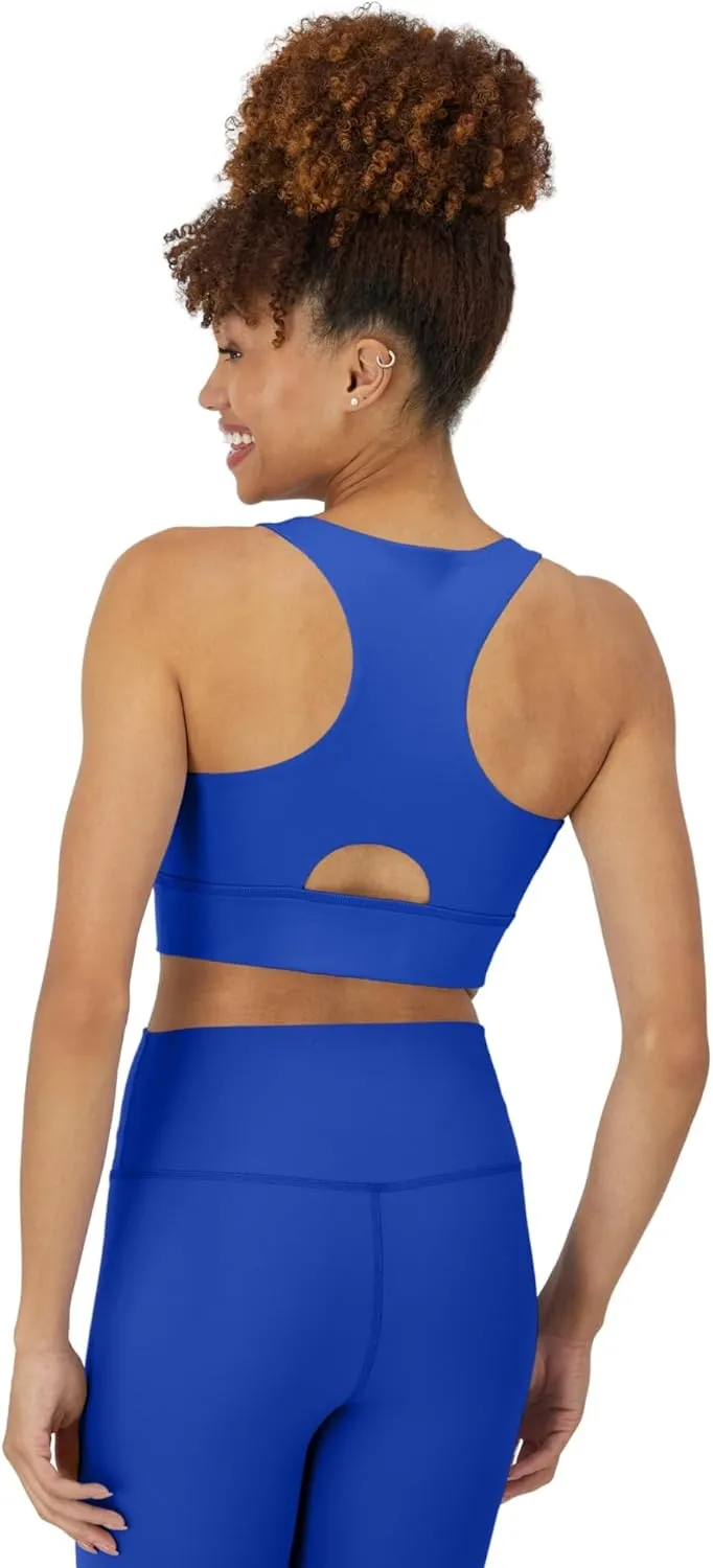 Hanes Sports Bra, Racerback Women, Stretch Pullover Crop Top with Cutout