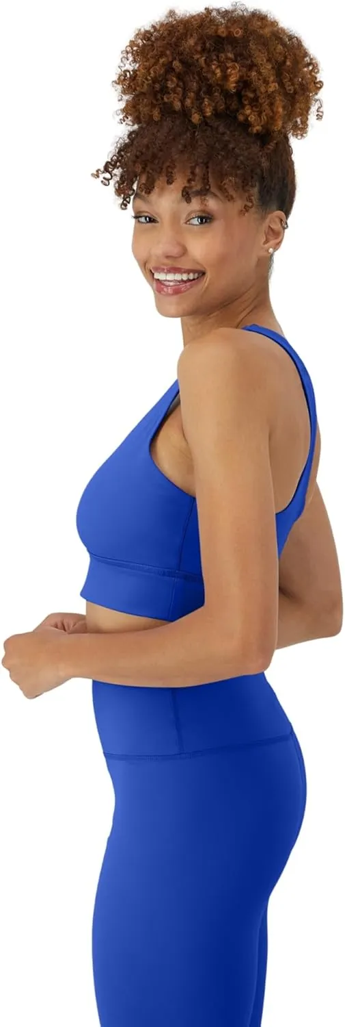 Hanes Sports Bra, Racerback Women, Stretch Pullover Crop Top with Cutout