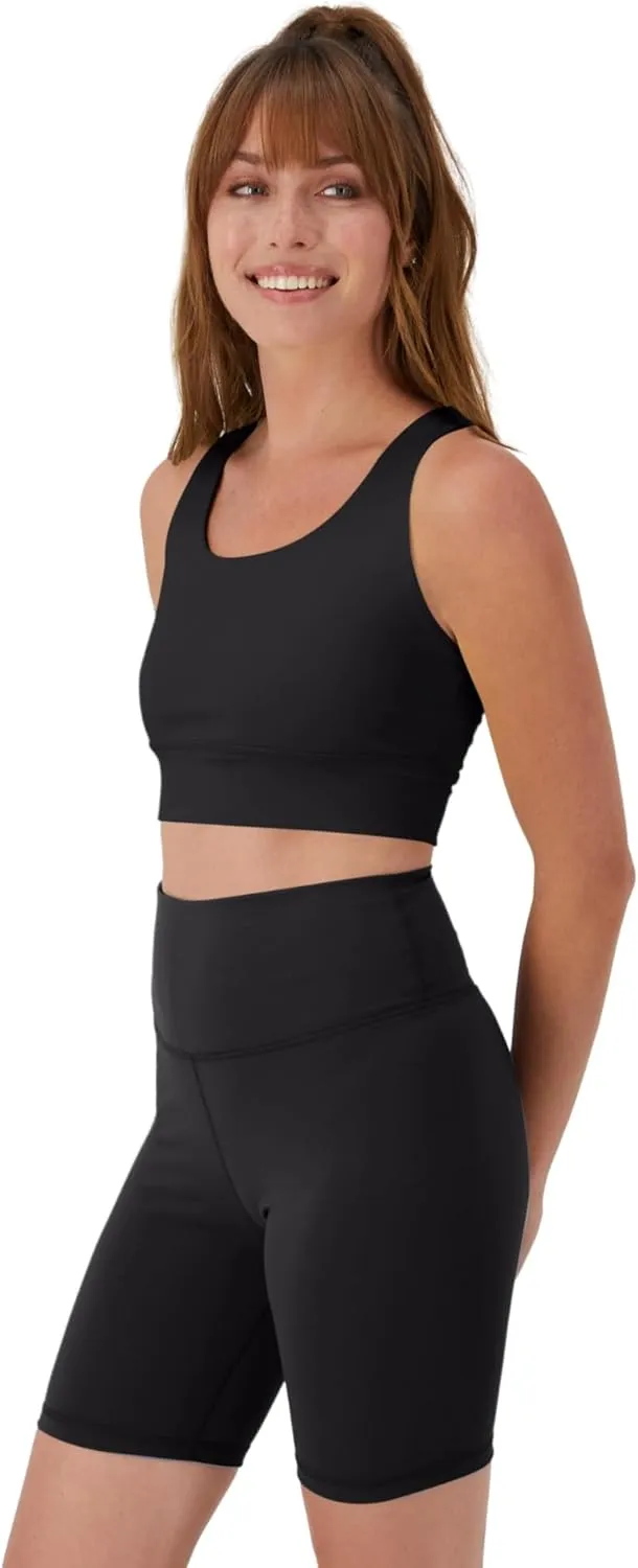 Hanes Sports Bra, Racerback Women, Stretch Pullover Crop Top with Cutout