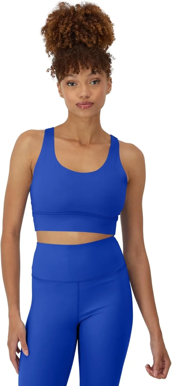 Hanes Sports Bra, Racerback Women, Stretch Pullover Crop Top with Cutout