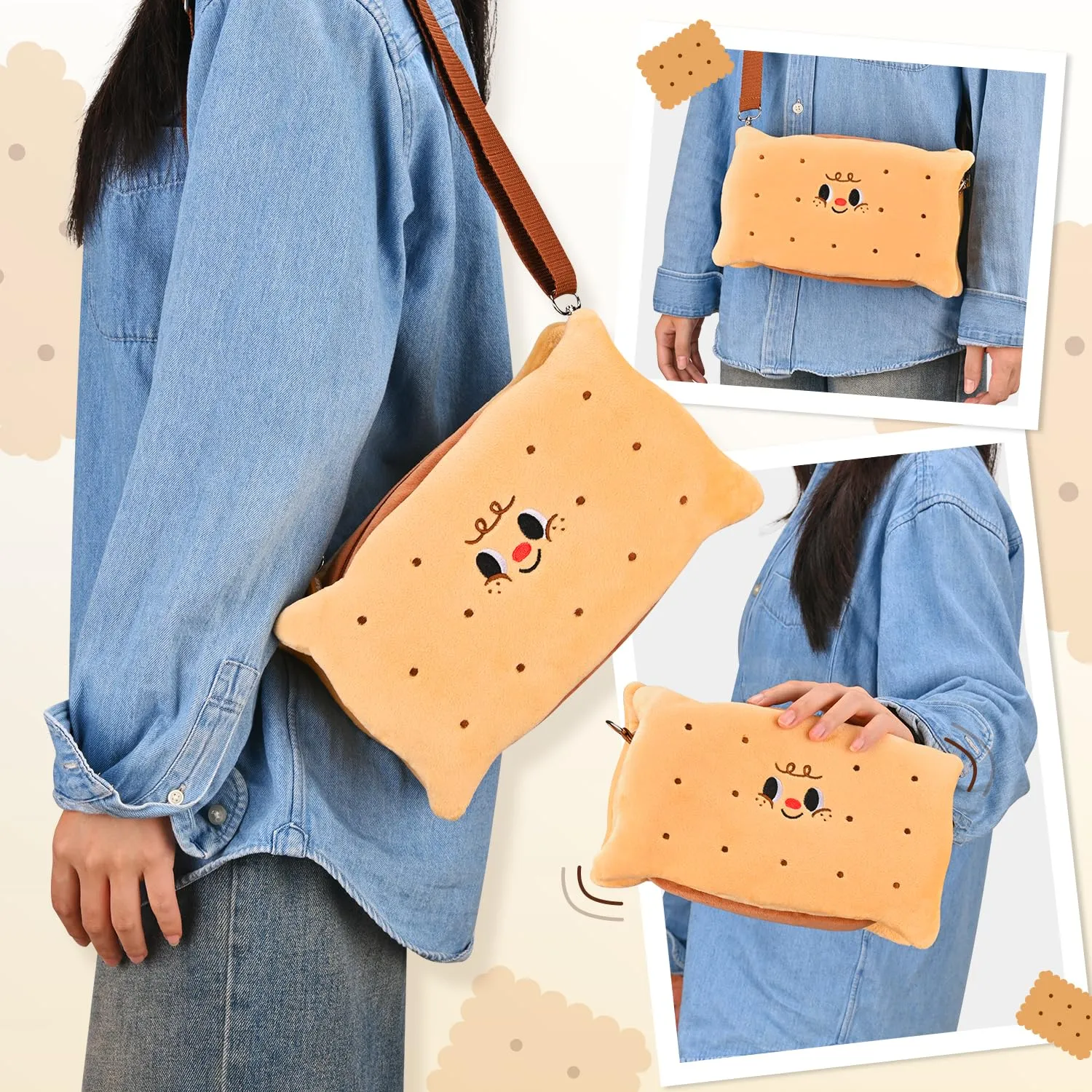 innoAura Switch Lite Case, 14 in 1 Switch Lite Accessories Bundle with Cute Switch Lite Carrying Case, Switch Lite Screen Protector, Switch Game Case, Switch Thumb Caps (Brown Cookie)