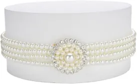 JSEIAJB Pearl Decoration Belt Dress Elastic Stretchy Belt Women's Pearl Waist Chain