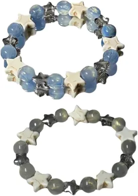 Kelabia Y2K Star Beaded Bracelets Cute Bracelet for Women Kawaii Double-Layer Bracelets Y2K Jewelry Accessories Trendy Stuff