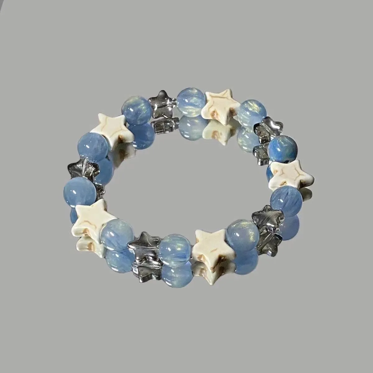 Kelabia Y2K Star Beaded Bracelets Cute Bracelet for Women Kawaii Double-Layer Bracelets Y2K Jewelry Accessories Trendy Stuff
