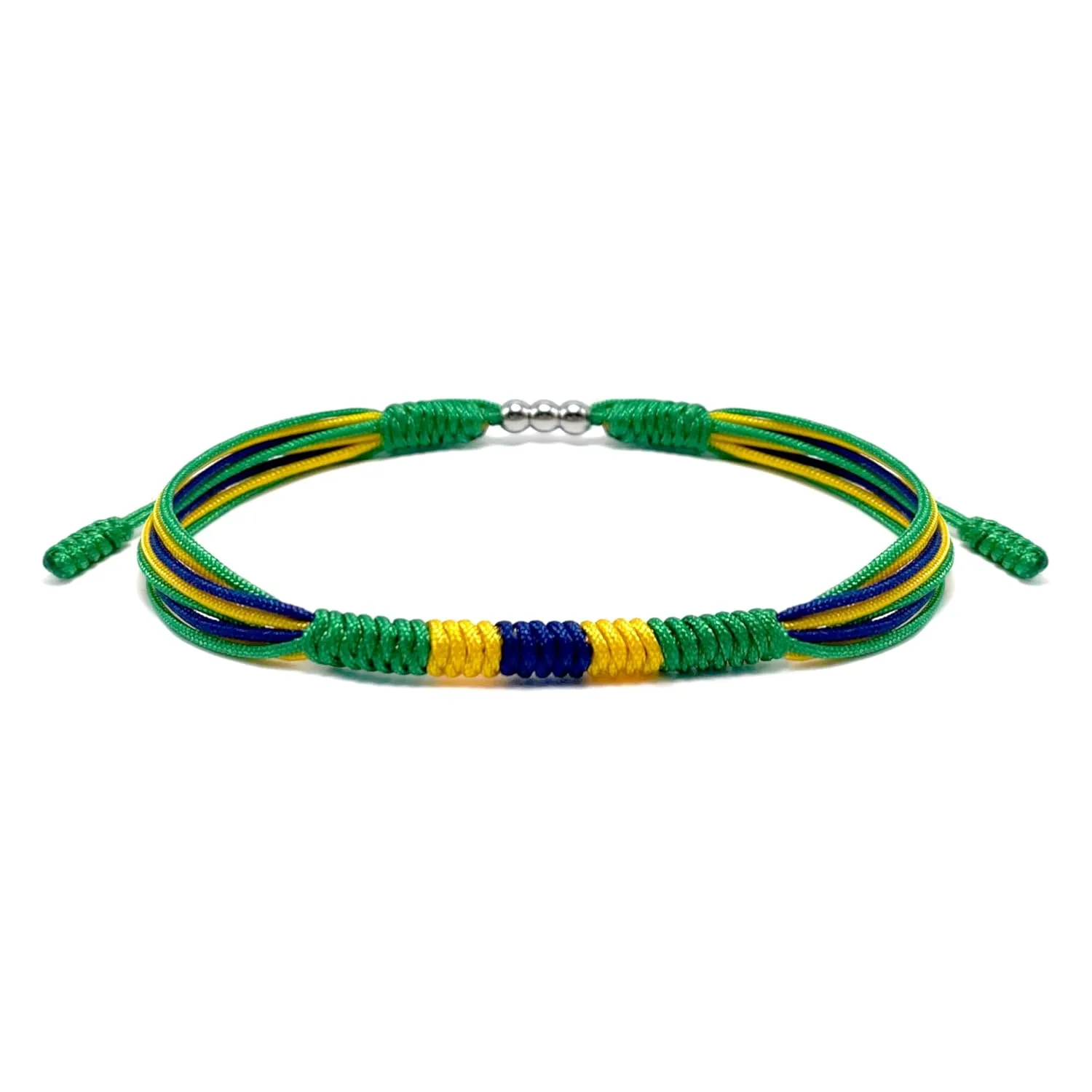 LAMIBEE Brazil Flag Bracelet, Brazilian Proud, Protection and Lucky Surfer String Bracelet, Tibetan Wrist Wrap Bracelet, Boho Style Rope Bracelet for Women, Men, String Thread (Brazil)