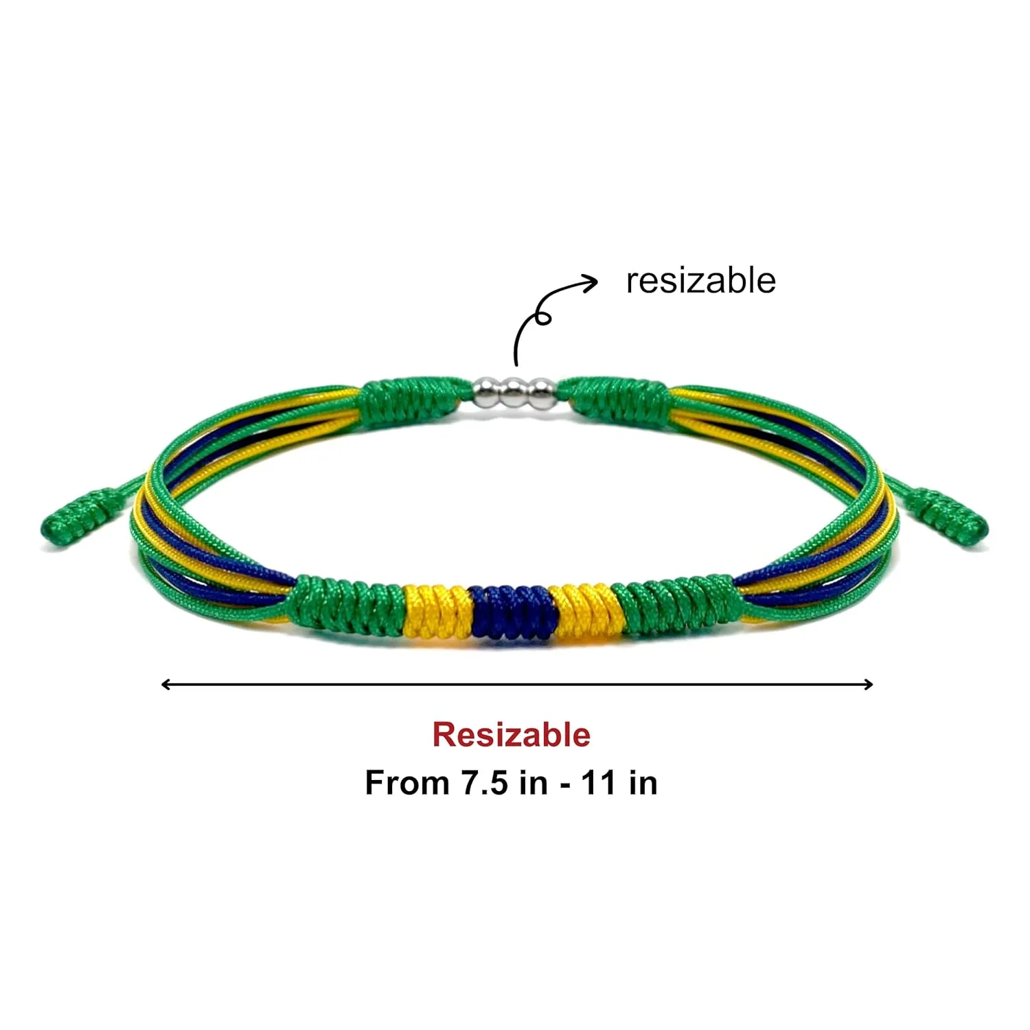 LAMIBEE Brazil Flag Bracelet, Brazilian Proud, Protection and Lucky Surfer String Bracelet, Tibetan Wrist Wrap Bracelet, Boho Style Rope Bracelet for Women, Men, String Thread (Brazil)