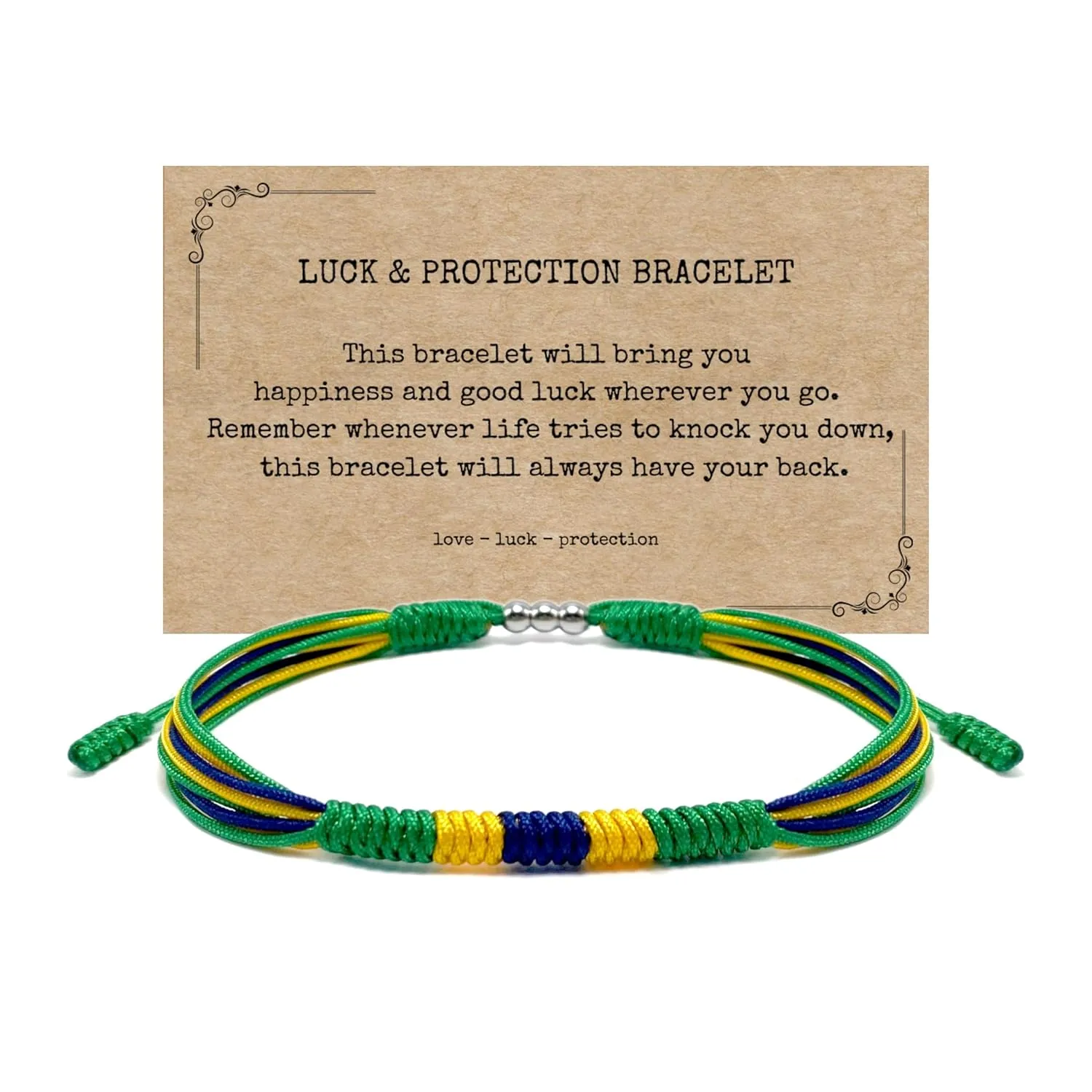 LAMIBEE Brazil Flag Bracelet, Brazilian Proud, Protection and Lucky Surfer String Bracelet, Tibetan Wrist Wrap Bracelet, Boho Style Rope Bracelet for Women, Men, String Thread (Brazil)