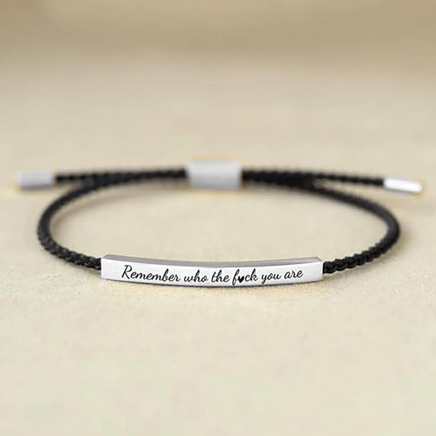Let Them Tube Bracelet for Women, Self Worth Motivation Bracelet Adjustable Braided Rope Handmade Engraved Bracelet Stainless Steel To My Daughter Inspirational Jewelry Gifts for Women Best Friend