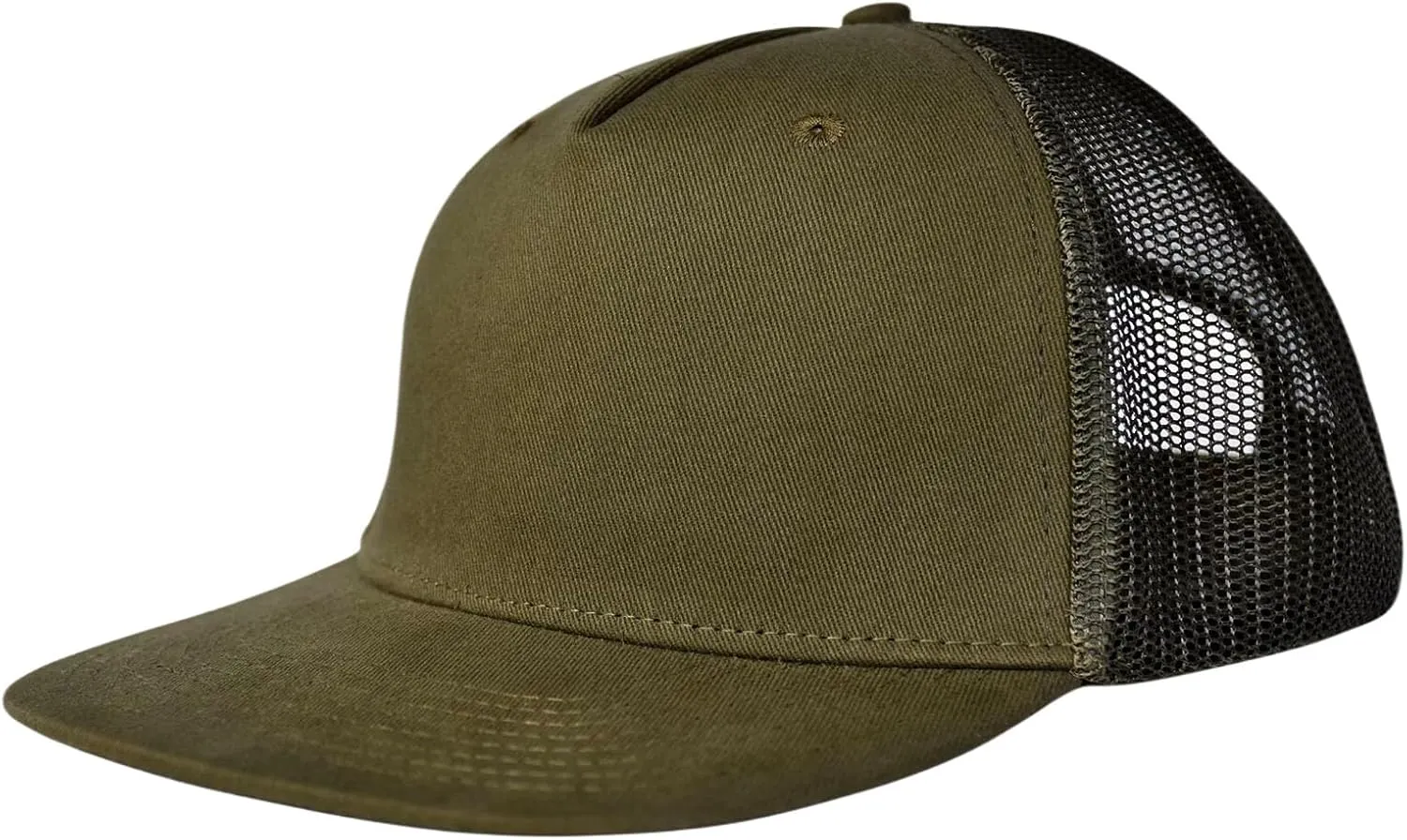 M-L, XL-XXL 5-Panel Mesh Back Trucker Flat Brim Hat