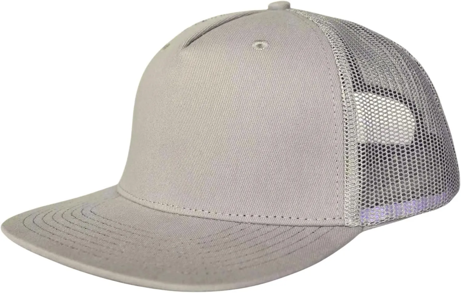 M-L, XL-XXL 5-Panel Mesh Back Trucker Flat Brim Hat