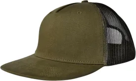 M-L, XL-XXL 5-Panel Mesh Back Trucker Flat Brim Hat