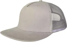 M-L, XL-XXL 5-Panel Mesh Back Trucker Flat Brim Hat
