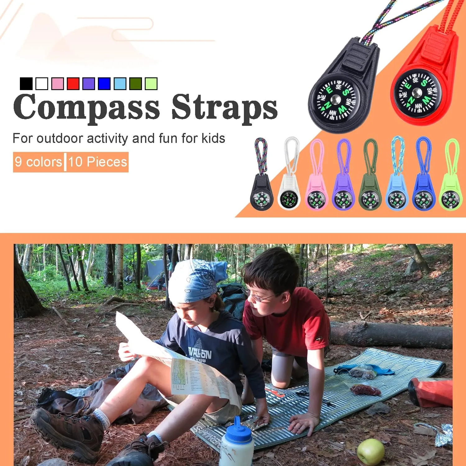 Mini Compass for Kids Compass KeychainButton Compass Bulk kitParacord Hiking Survival Small CompassesKids Scout Compass.