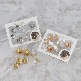 Mixed Flower Spiral Hairpin Set