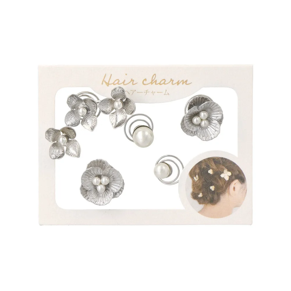 Mixed Flower Spiral Hairpin Set