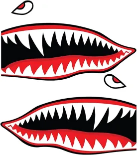 MOOCY 2Pcs Shark Teeth Mouth Kayak StickersKayak Decals Waterproof DIY Funny Graphics Accessories for Kayak Canoe Fishing Boat Car Truck Jet Ski Hobie Dagger Ocean Boat Decoration