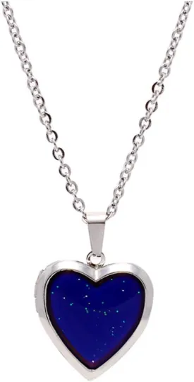 Mood Necklace Love Heart Photo Frame Change Color Emotion Feeling Pendant Necklace with Gift Box