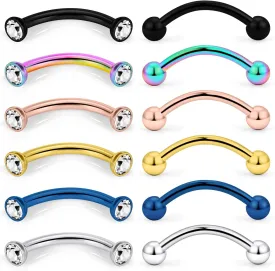 Ocptiy 16G Eyebrow Rook Piercing Jewelry 316L Surgical Steel Vertical Lip Rings Belly Button Ring Curved Barbell Cartilage Helix Daith Earrings Bar 6mm(1/4") 8mm(5/16") 10mm (3/8")