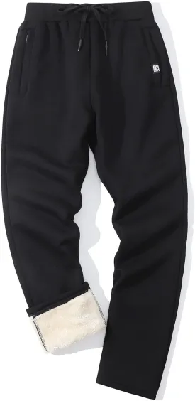 PEHMEA Fleece Joggers Pants for Men Winter Active Running Sherpa Lined Sweatpants