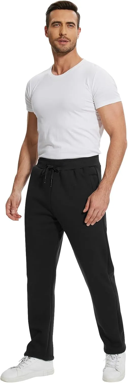 PEHMEA Fleece Joggers Pants for Men Winter Active Running Sherpa Lined Sweatpants