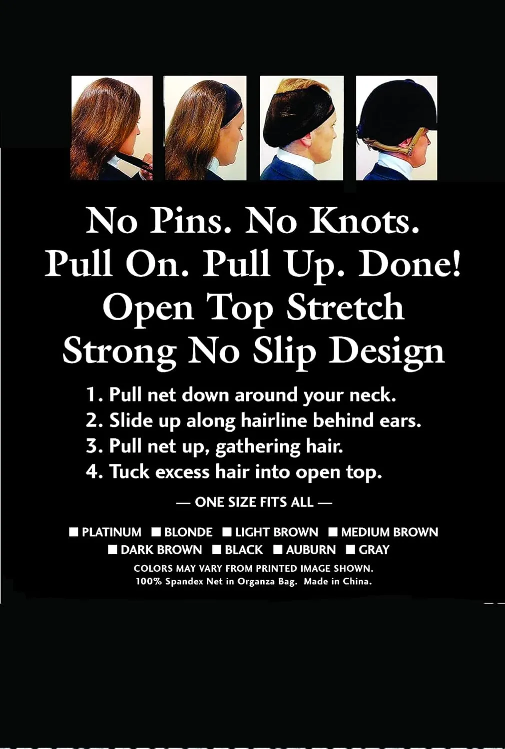 RWR Real Women Ride No Knot Equestrian HairNet (Dark Brown)
