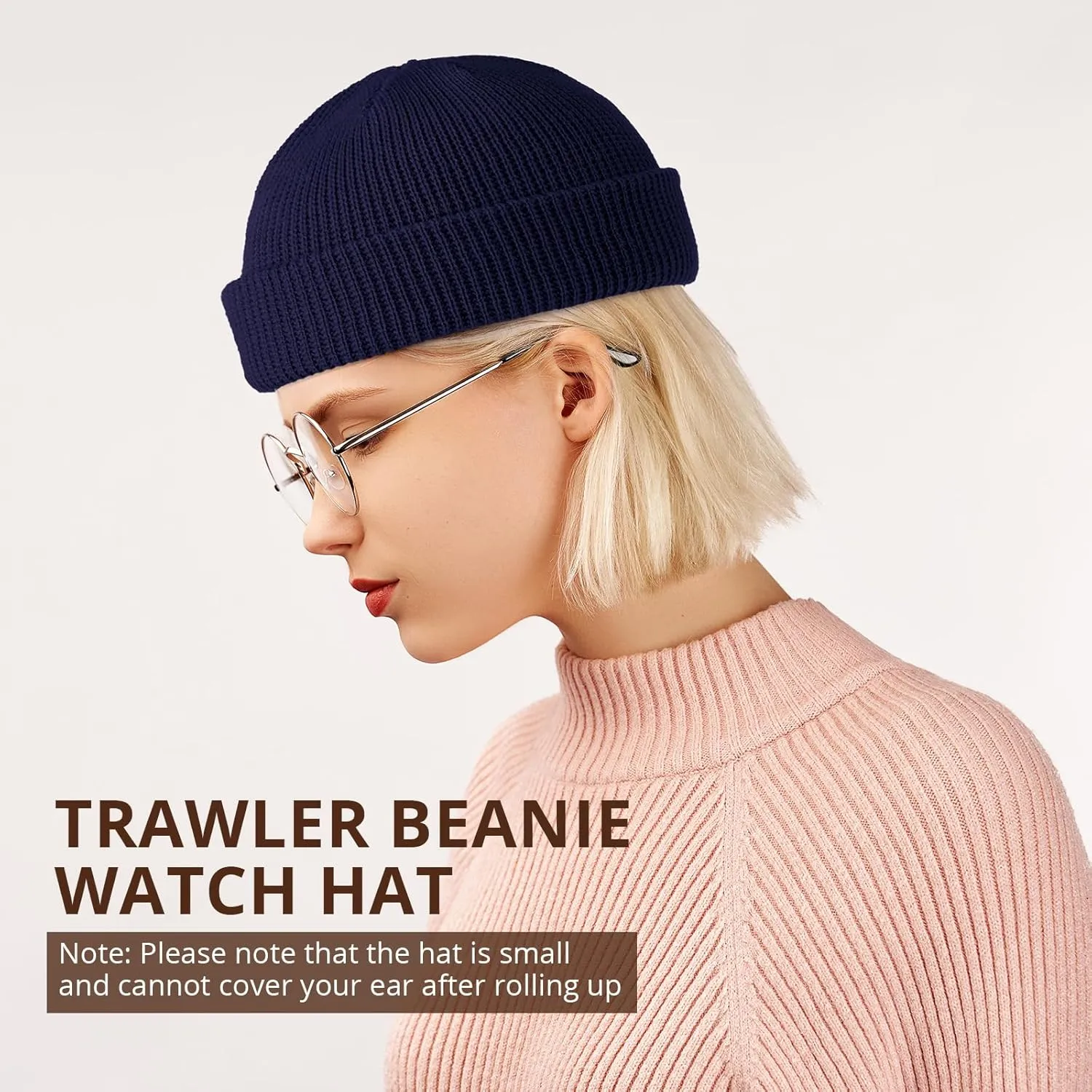 SATINIOR 6 Pieces Trawler Beanie Watch Hat Roll up Edge Skullcap Fisherman Beanie Unisex
