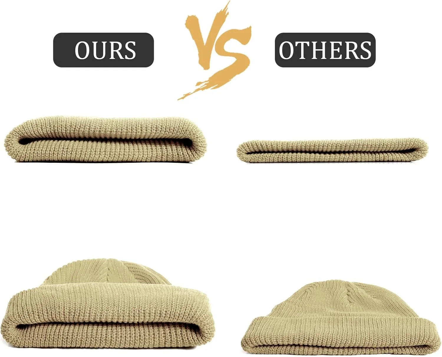 SATINIOR 6 Pieces Trawler Beanie Watch Hat Roll up Edge Skullcap Fisherman Beanie Unisex