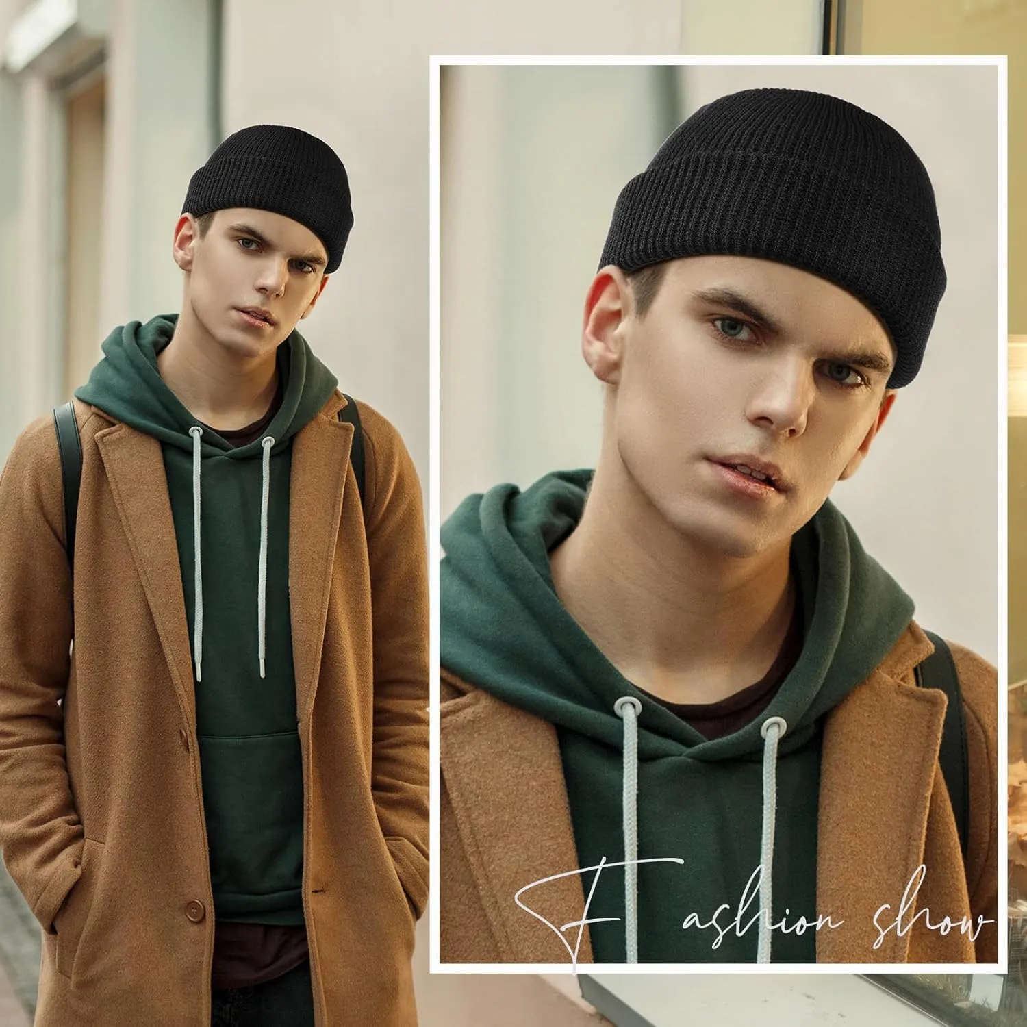 SATINIOR 6 Pieces Trawler Beanie Watch Hat Roll up Edge Skullcap Fisherman Beanie Unisex
