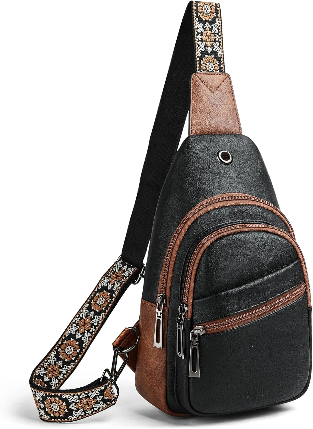Shrrie Sling Bag Crossbody Bag for Women Vegan Leather Fanny Pack Women Small Travel Purse Chest Waist Bag For Daily Use