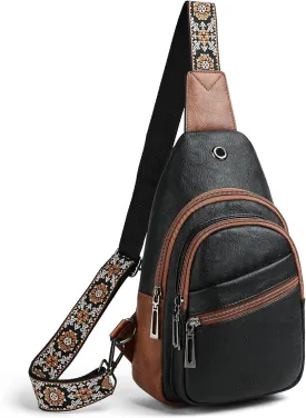 Shrrie Sling Bag Crossbody Bag for Women Vegan Leather Fanny Pack Women Small Travel Purse Chest Waist Bag For Daily Use