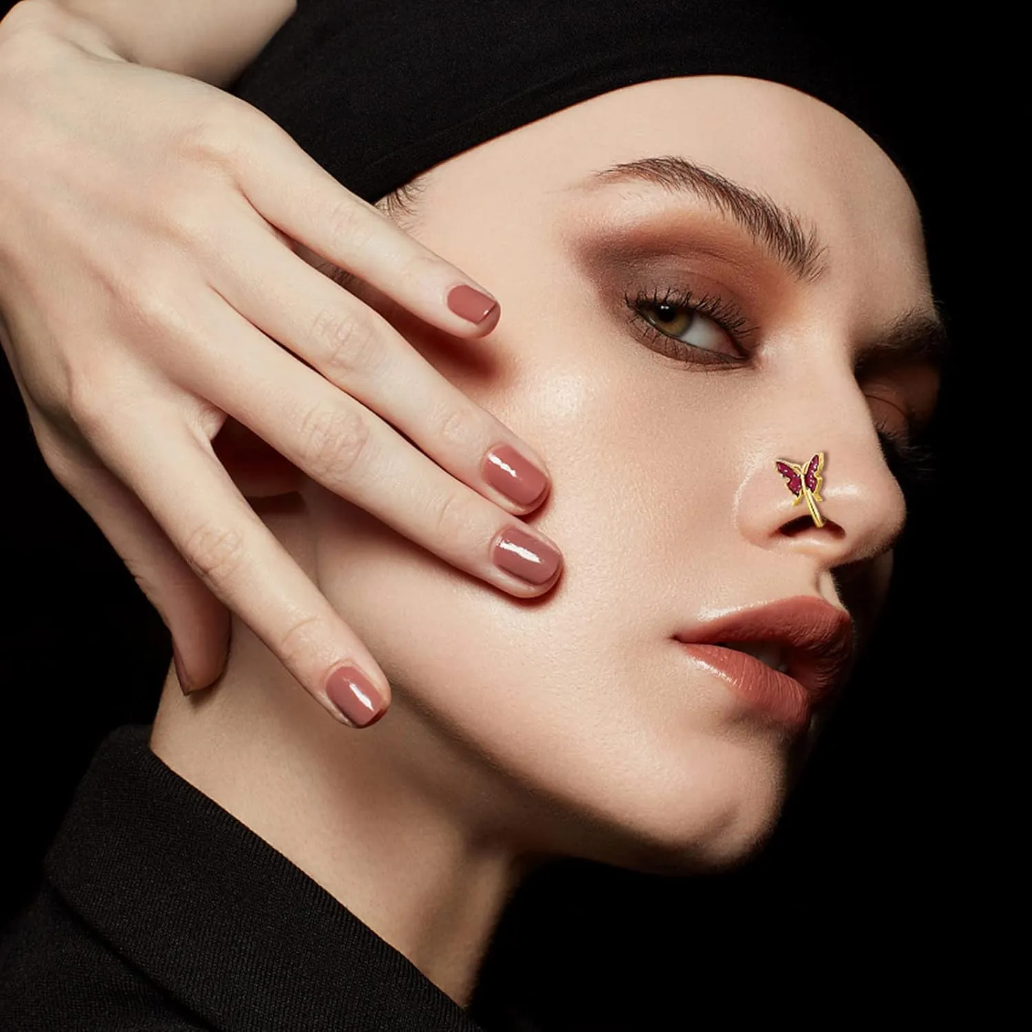 TAMHOO 25 Pcs Multi-Style Fake Nose Rings for Women and Men -Gold Plated Copper African Nose Cuff Non Piercing for Teen Grirls - Nice Gift for Her on Birthday/Valentines Day/Christmas