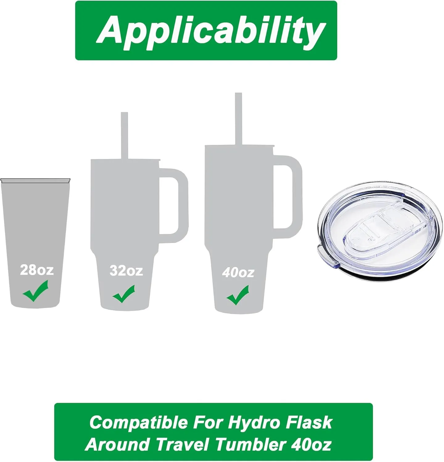 Tumbler Lids Replacement for Hydro Flask 40 oz Tumbler Lid,Travel Replacement Lids Accessories Compatible for 32oz 40oz Hydro Flask Tumbler 2Pcs
