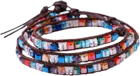 YGLINE Natural Stone Wrap Bracelet for Women Boho Bracelets Healing Crystal Beaded Bracelet Adjustable 3/5 Wraps Bracelet Handmade Birthday Gifts for Women