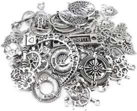 Yueton 100 Gram Assorted Antique Charms Pendant for Crafting, Jewelry Making Accessory